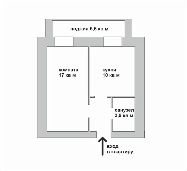 1-к квартира, 35 кв.м.
